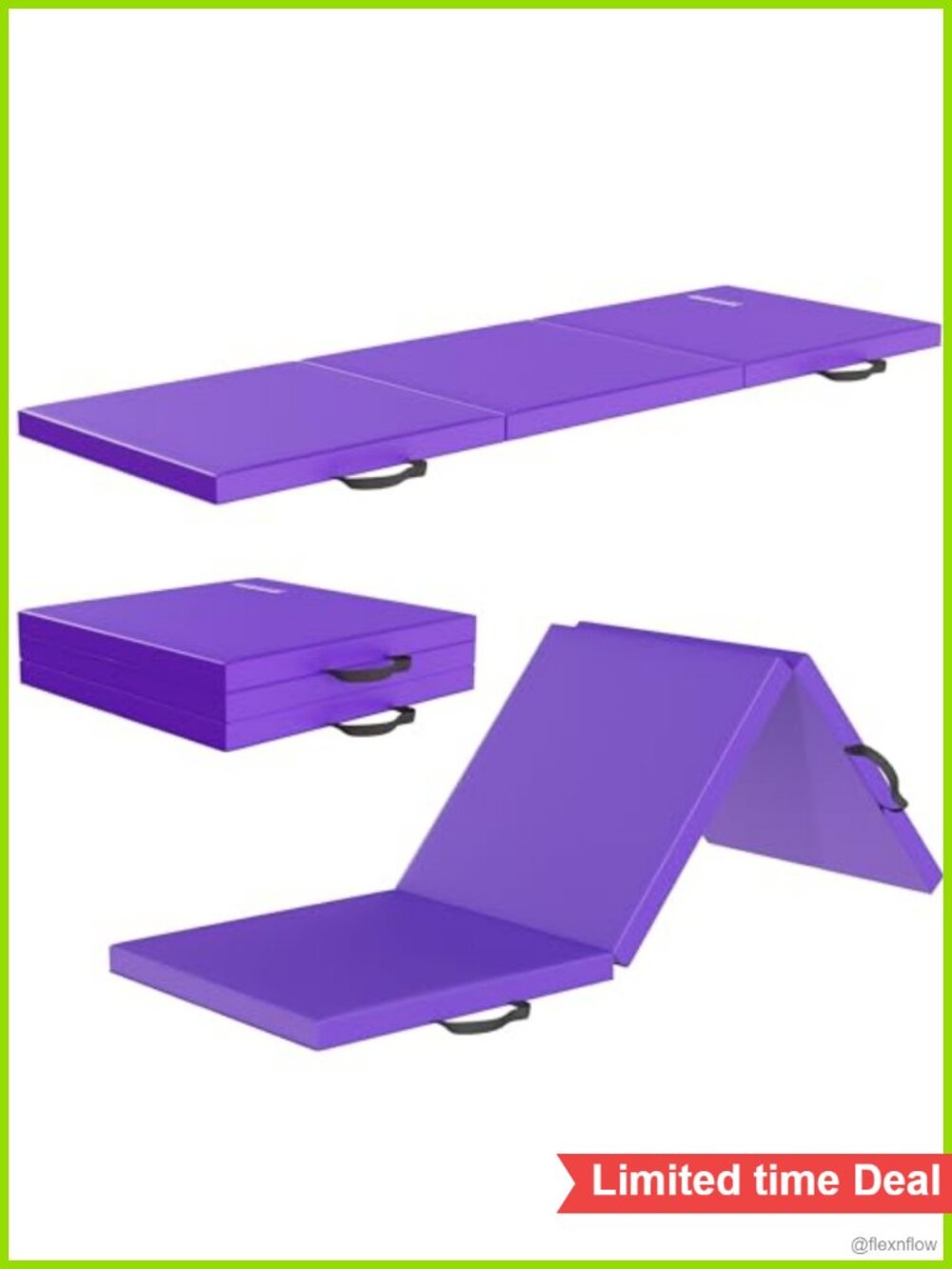 Folding Gymnastics Mat 2x6 Feet High-Density Anti-Tear Vinyl Exercise Mat with